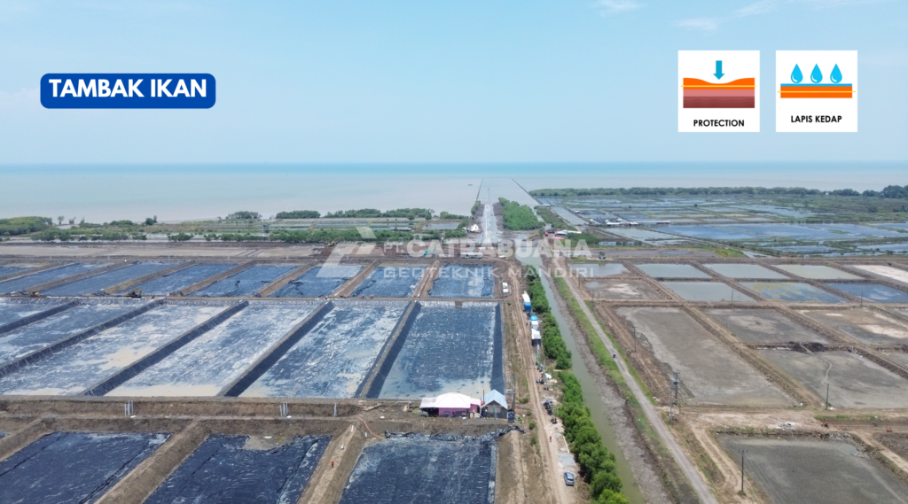 aplikasi geomembrane pada tambak BINS karawang